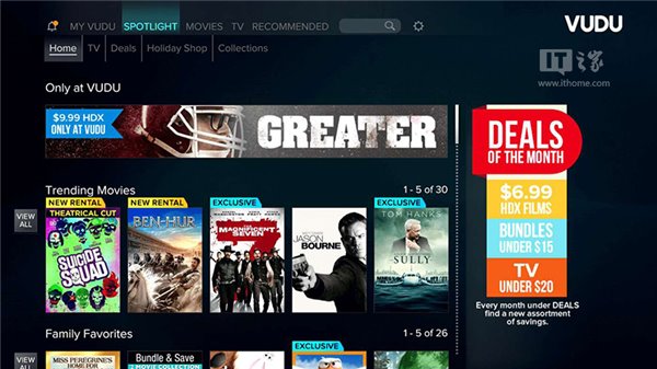 《VUDU》Win10 UWP版登陆Xbox One：支持4K视频串流