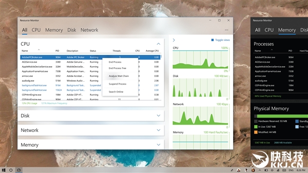 民间高手重新设计Windows 10资源监视器：一眼就中毒