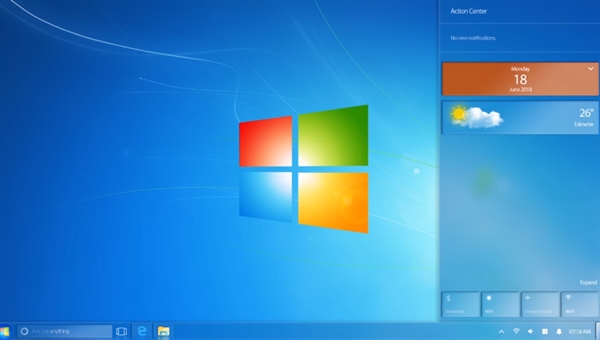 民间大神设计Win7 2018概念版：视效更现代化